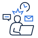 busy person at desk