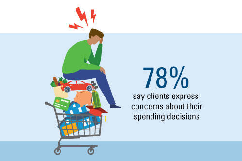 78% say clients express concerns about their spending decisions