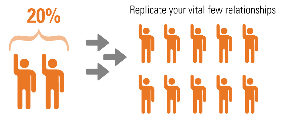 graphic showing 20% Replicate you vital few relationships