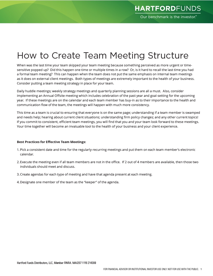How to Create Team Meeting Structure